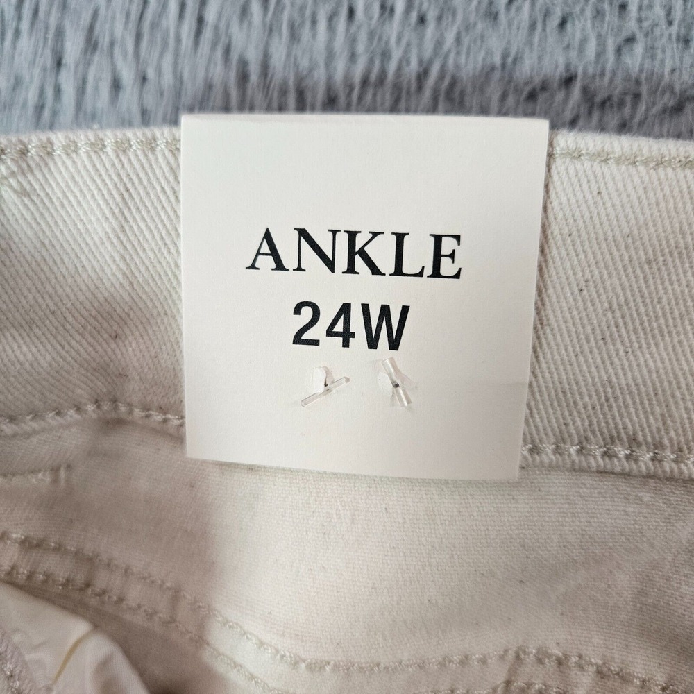 $109 NWT Vince Camuto Jeans Women 24 W Ankle Stretch Beige Raw Hem - Picture 5 of 13